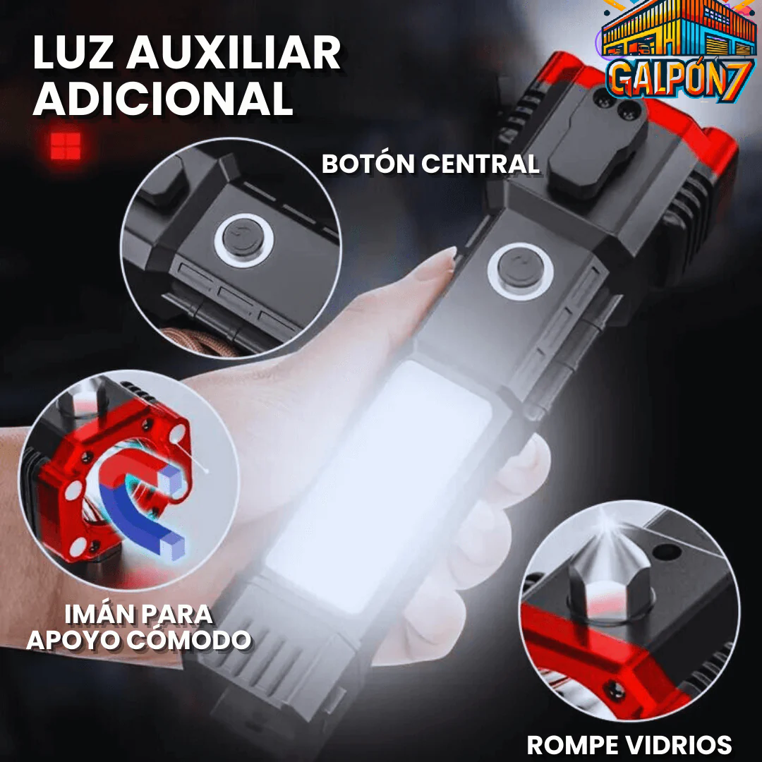 Linterna Táctica Multifuncional 4 en 1